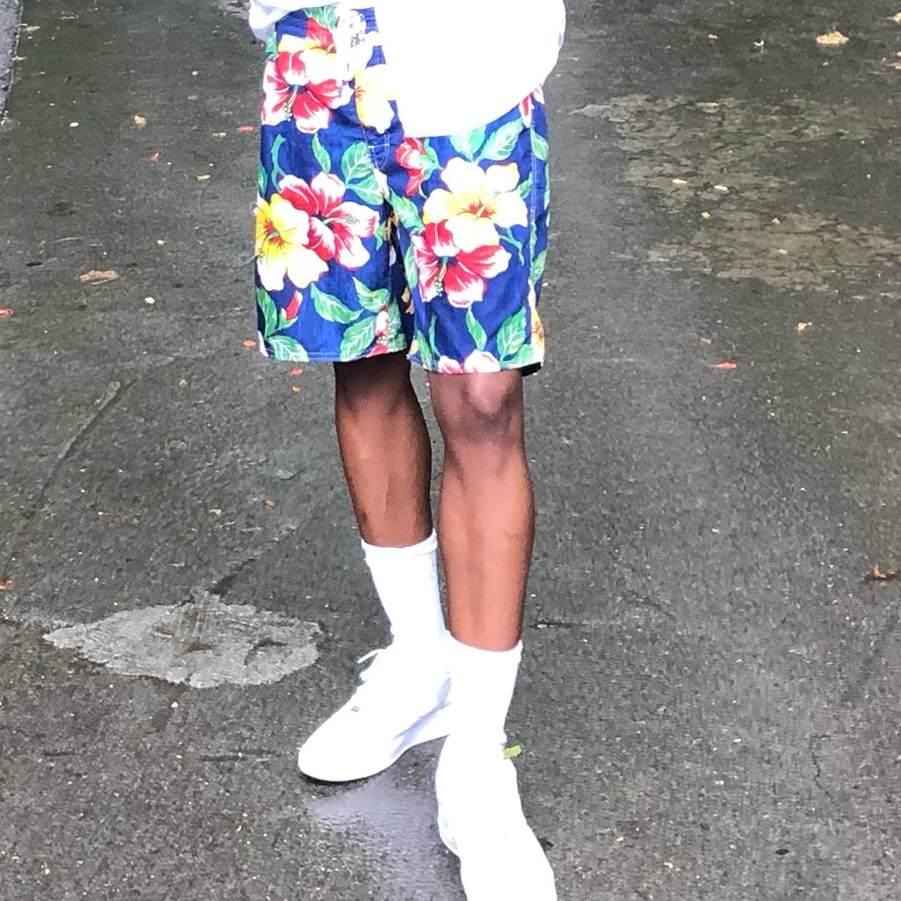 Mens polo swim trunks.